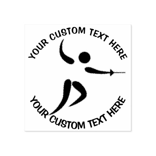 Sport Fencing Logo Icon Custom Rubber Stamp