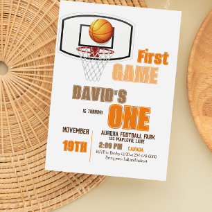 Sport First Game Boy 1st Birthday Invitation