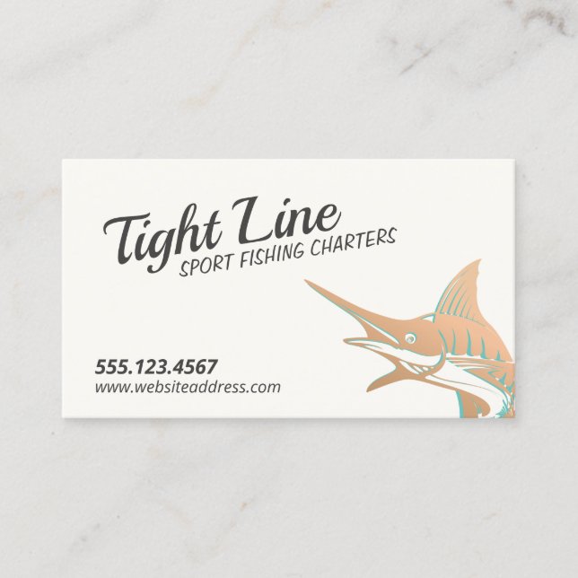 Sport Fishing Charters Marlin Business Card (Front)