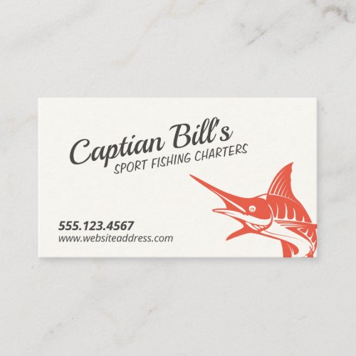 Sport Fishing Charters Marlin Business Card