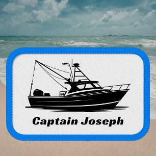 Sport Fishing Trawler Boat Captain Name  Patch