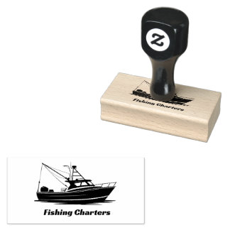 Sport Fishing Trawler Boat Charter or Captain Name Rubber Stamp