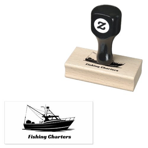 Sport Fishing Trawler Boat Charter or Captain Name Rubber Stamp