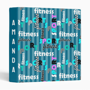 sport fitness bright text pattern for sportswear 3 ring binder