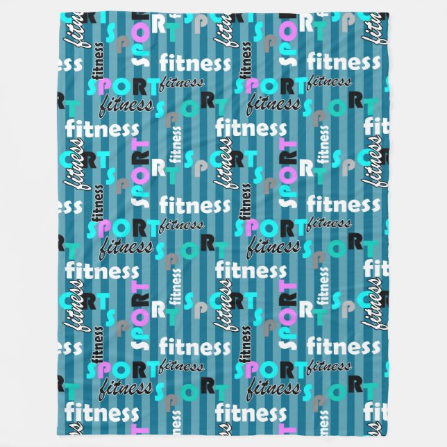 sport fitness bright text pattern for sportswear fleece blanket (Front)