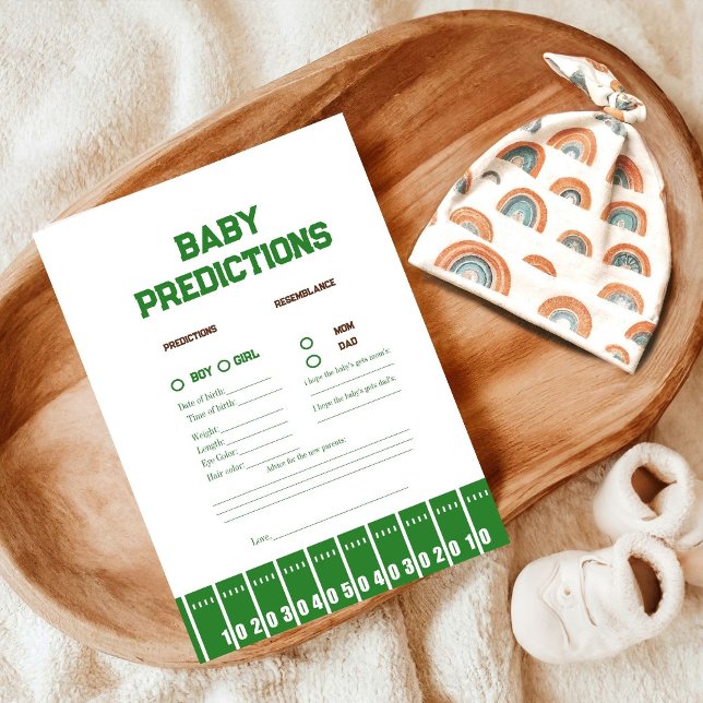 Sport Foot baby prediction Baby Shower game Card (Creator Uploaded)