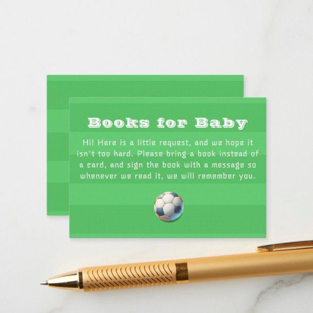 Sport Football Baby Boy Shower Enclosure Card (Front/Back In Situ)