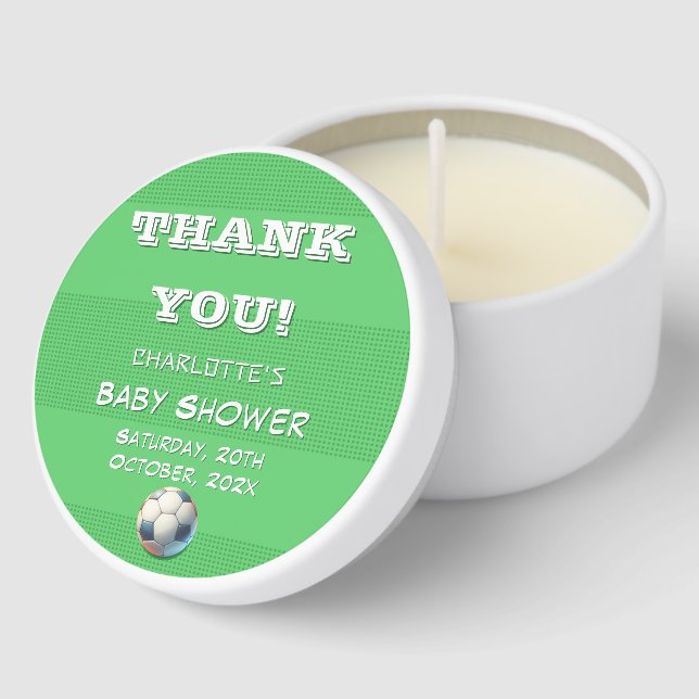 Sport Football Baby Boy Shower Mini Candle Favors (Corner)