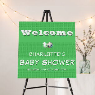 Sport Football Baby Boy Shower Welcome Sign