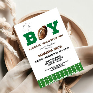 Sport Football Boy Baby Shower Party Invitation