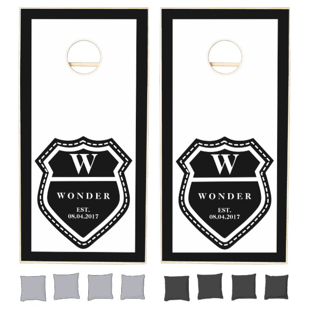 Sport Frame Letter Monogram Cornhole Set
