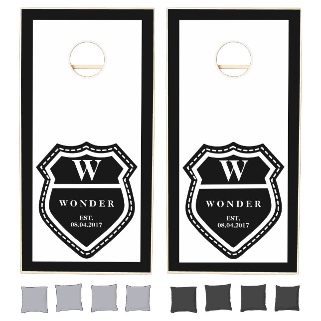 Sport Frame Letter Monogram Cornhole Set (Set)