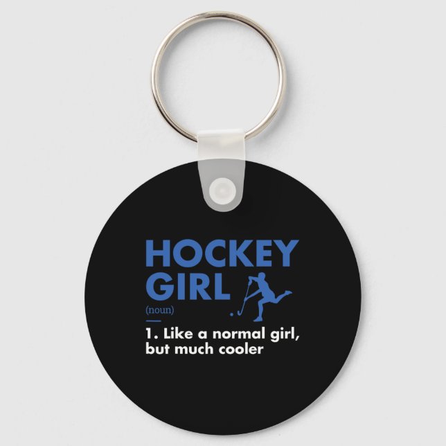 Sport Girl Definition Hockey  Keychain (Front)