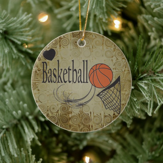 Sport Grunge 🏀 Basketball Ceramic Ornament (Tree)