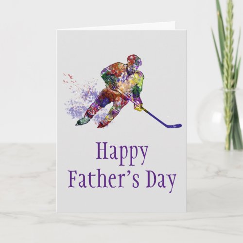 Sport Hockey Happy Fathers Day Card