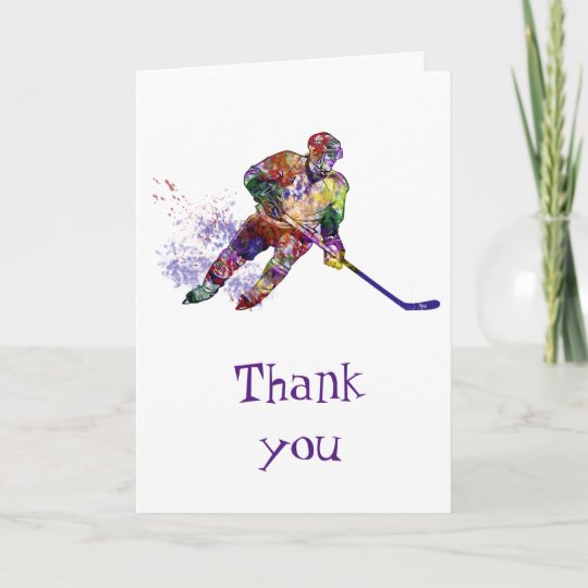 Sport Hockey Thank you Card