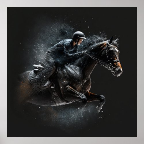 Sport Horse Abstract Colors  Art Print Wall