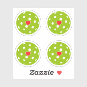 Sport i love Pickleball green balls heart pack Sticker