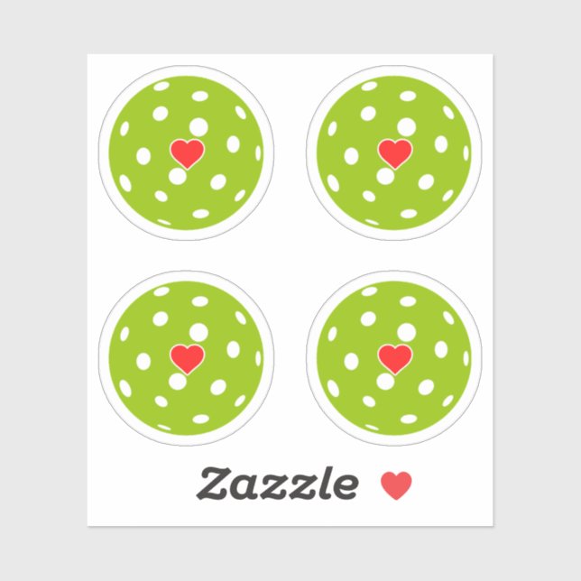 Sport i love Pickleball green balls heart pack Sticker (Sheet)