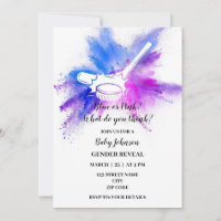 Sport Ice Hockey themed gender reveal Invitation