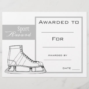Sport ice-skating certificate award