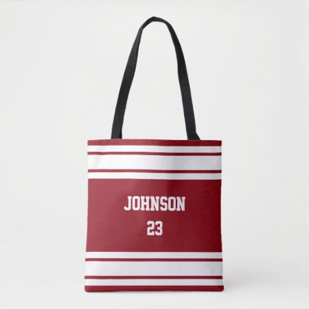 Sport Jersey Dark Red And White - Diy Text & Color Tote Bag