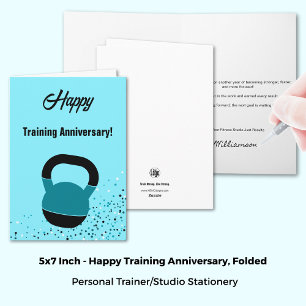 Sport Kettlebell Happy Training Anniversary Card