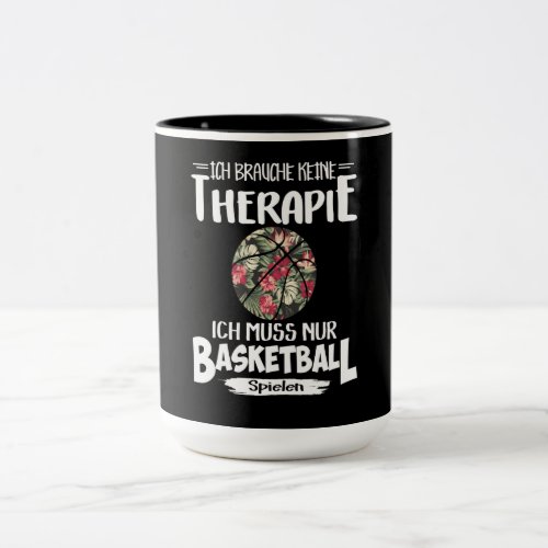 Sport Lover  Basketball Flower Pattern Two_Tone Coffee Mug