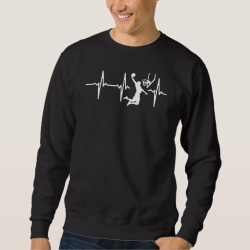 Sport Lover  Basketball  Players And Heartbeat Sweatshirt