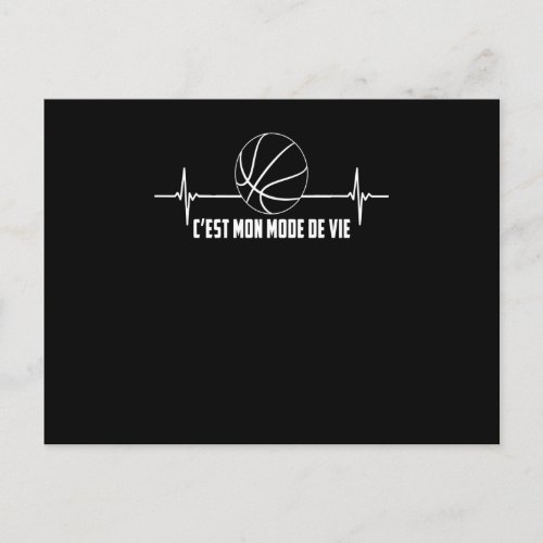 Sport Lover  Heartbeat And Basketball Announcement Postcard