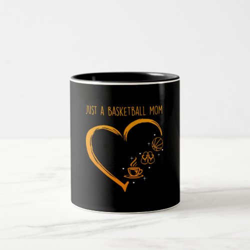 Sport Lover  Just A Basketball Mom Two_Tone Coffee Mug