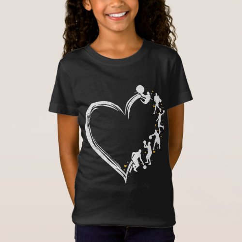 Sport Lover  Players Basketball Love Heart T_Shirt