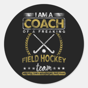 Sport Mentor Coach Field Hockey Team Training Play Classic Round Sticker