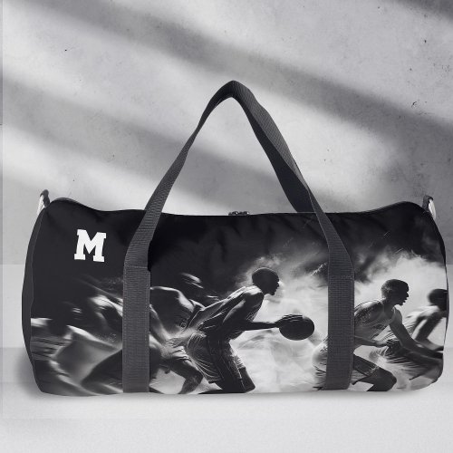 Sport Monogram black and white basketball Duffle Bag