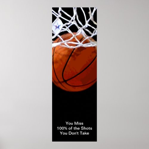 Sport Motivational Quote Basketball Poster