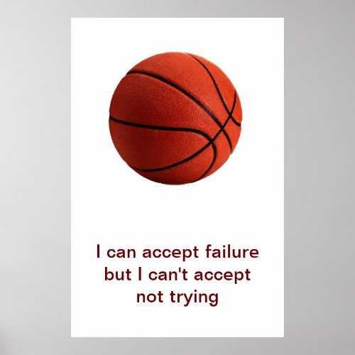 Sport Motivational Quote Basketball Poster