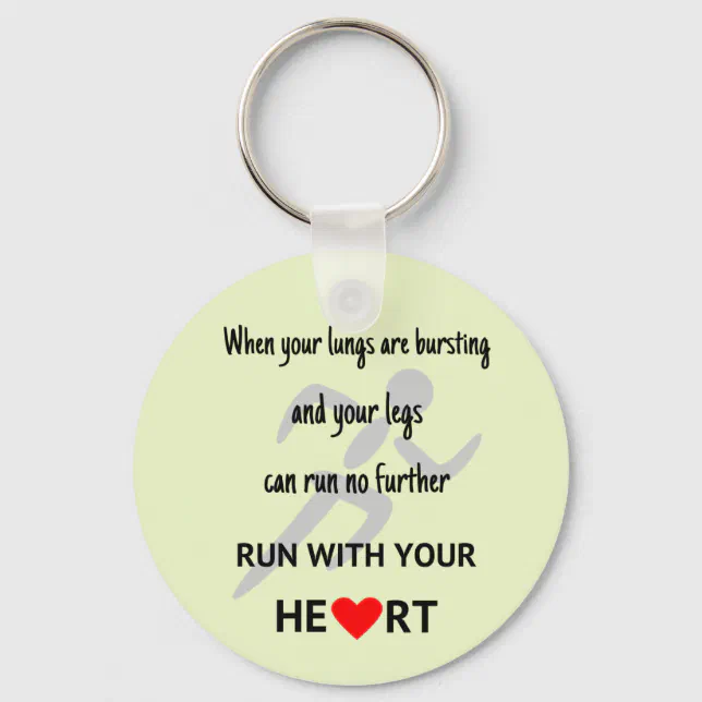 Sport motivational runners quote keychain Zazzle