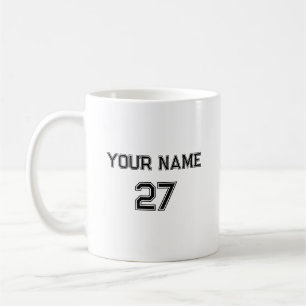 Sport Name and Number Personalized Coffee Mug