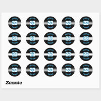 Baseball Sports Party Custom Team or Player Name Classic Round Sticker |  Zazzle