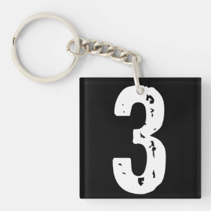 Sport number 3 keychain