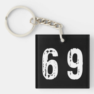 Sport number 69 keychain