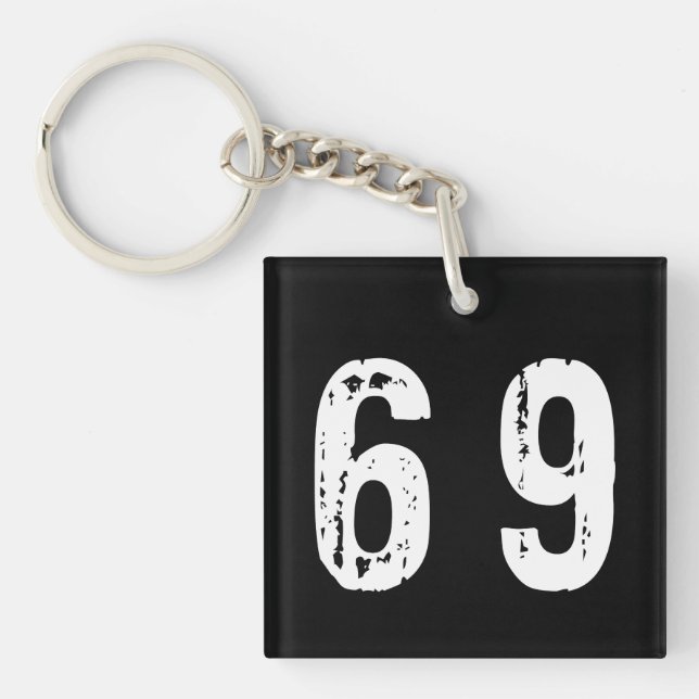 Sport number 69 keychain (Front)