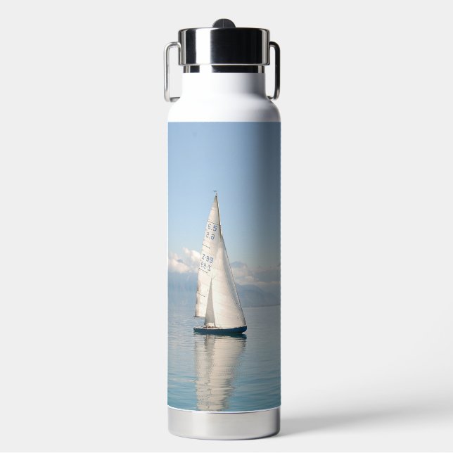 Sport of Sailing Photo plus Anchor-Heart customize Water Bottle (Front)