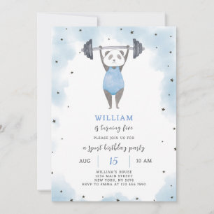 Sport Panda Birthday Invitation