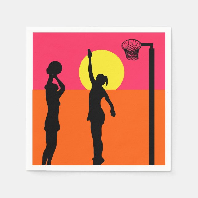 Sport Party Idea Netball Themed Napkins (Front)