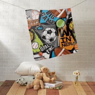 Sport Pattern With Balls Baby Blanket