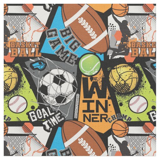 Sport pattern with balls fabric