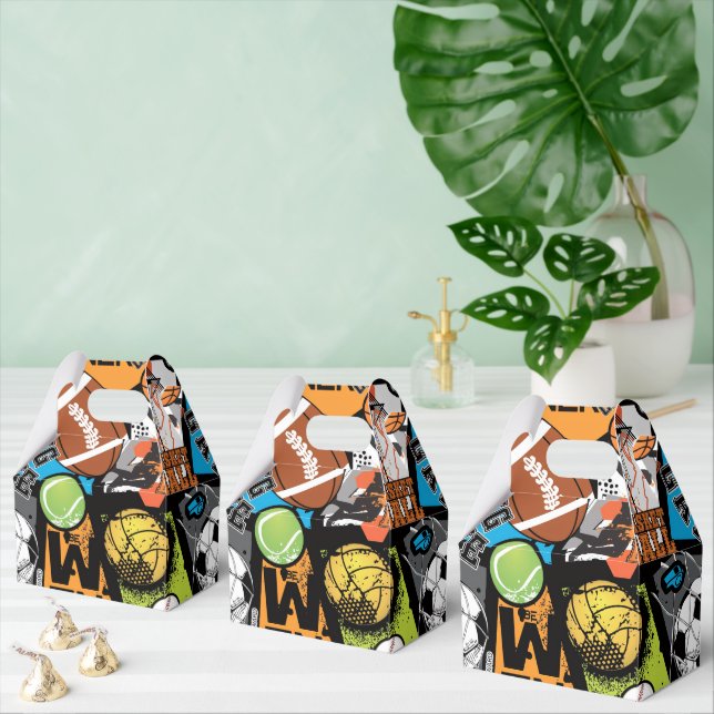 Sport Pattern With Balls Favor Boxes (Multiple)