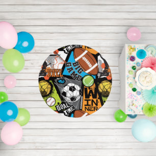 Sport Pattern With Balls Outdoor Rug
