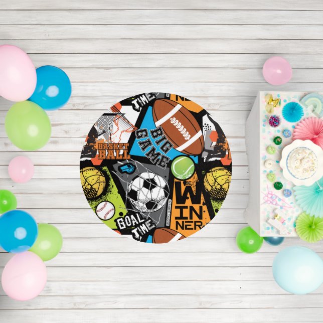 Sport Pattern With Balls Outdoor Rug (Insitu (Birthday))